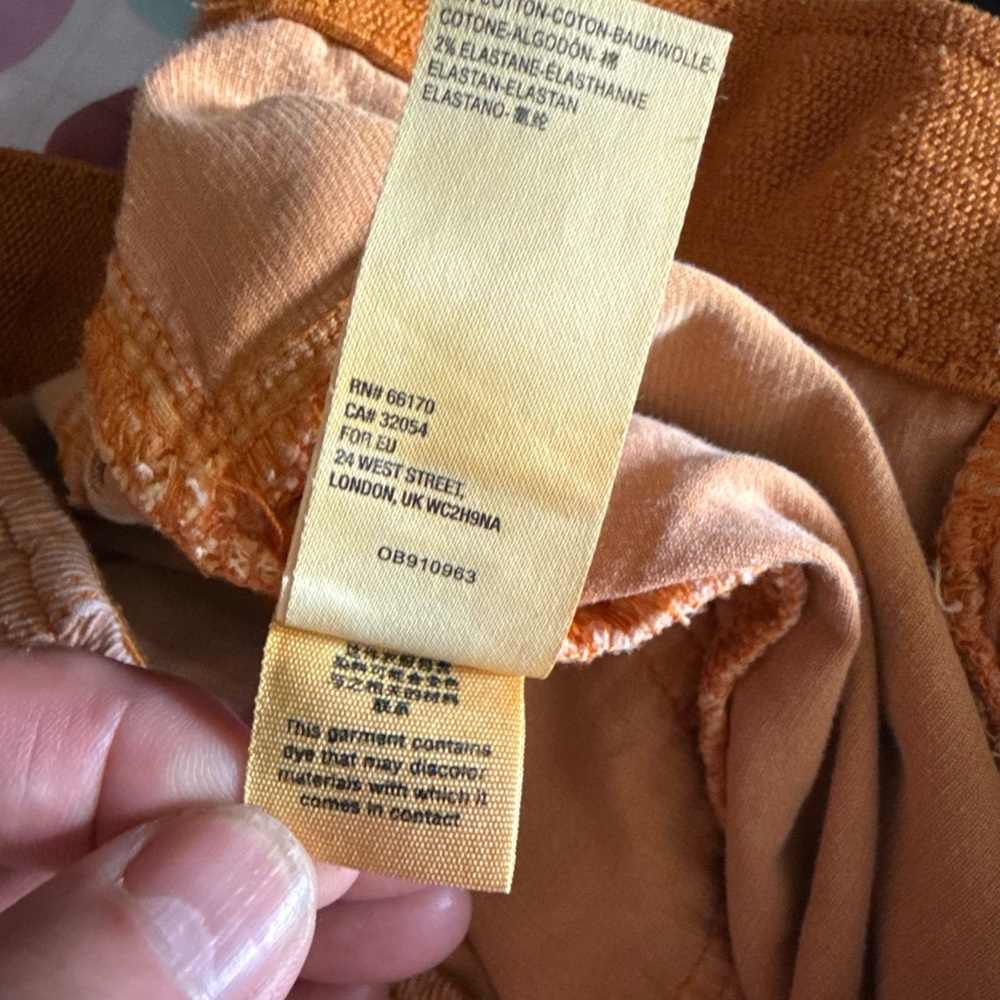 Free People Corduroy Flare Pants Vibrant Orange Pull On Retro Boot | Women's 27 - Picture 10 of 10